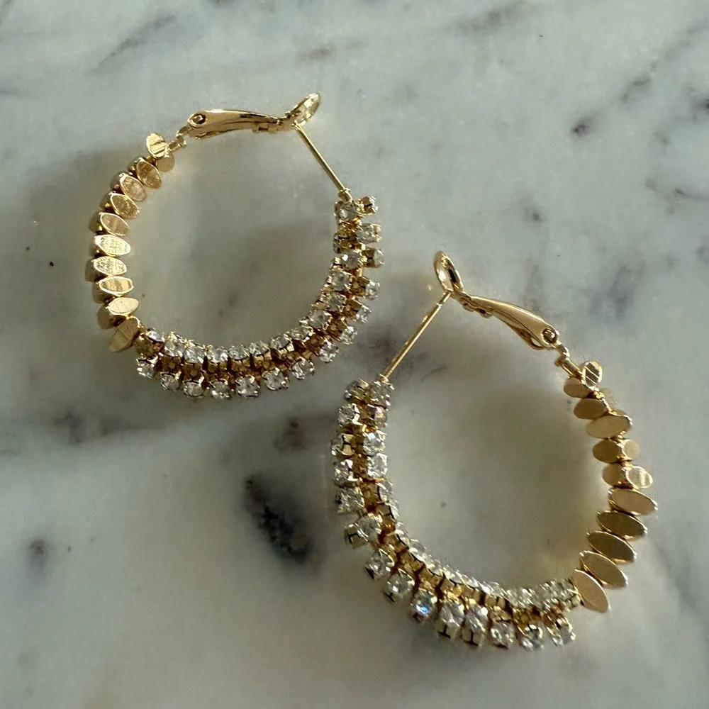 Elegant Gold and Silver Hoop Earrings